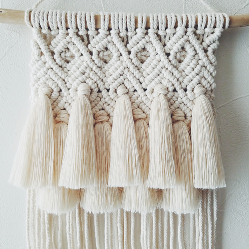 マクラメタペストリー タペストリー マクラメ編み マクラメロープ 壁掛け コットン インド 約