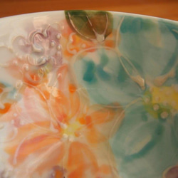 花もよう飯茶碗➀　一点物 3枚目の画像