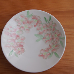 手描き　ふわり桜皿(7)  浅め 14．5cm 1枚目の画像