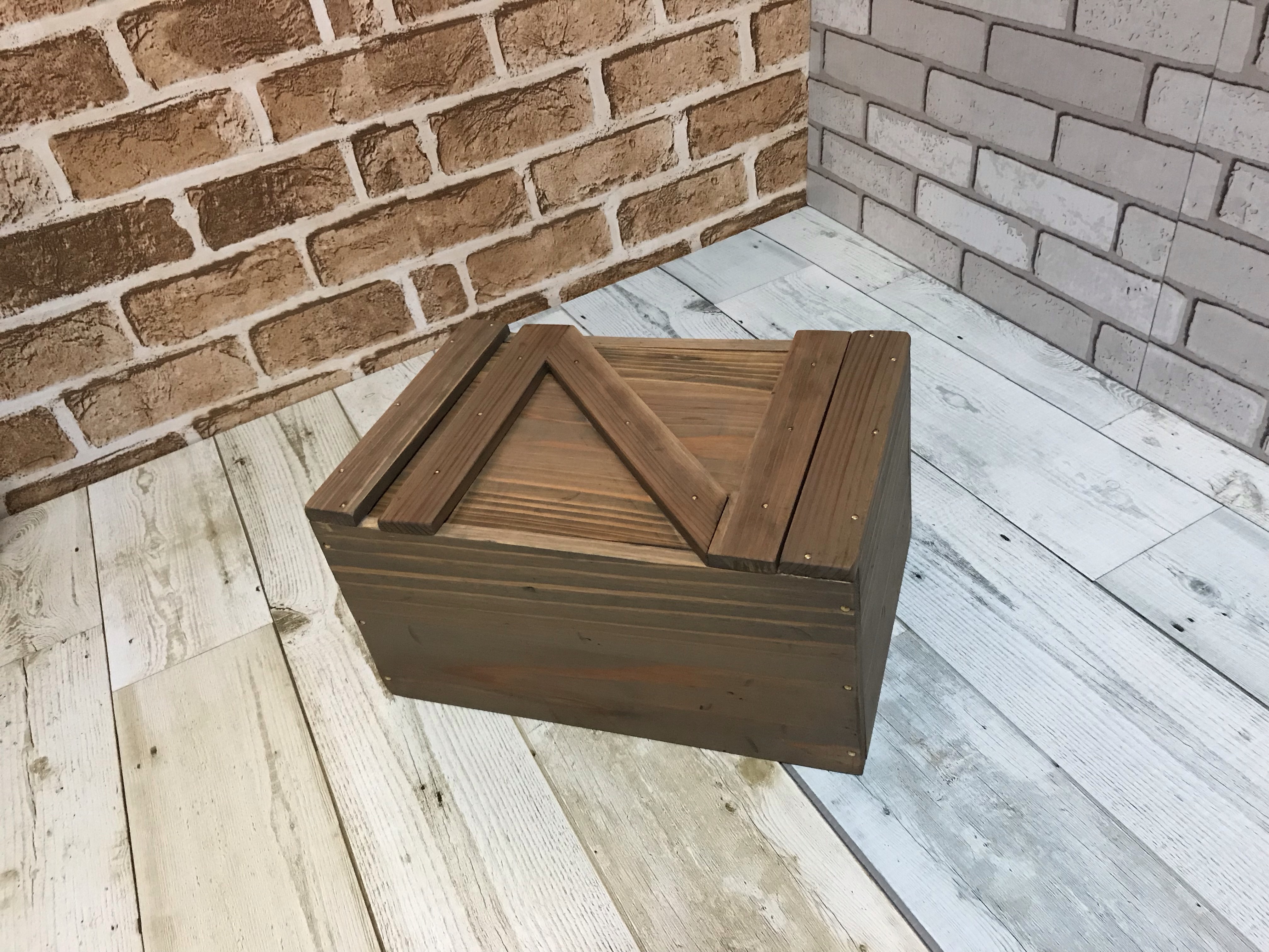 とく様オーダー品製作　味わい深い大工さんの工具箱　けやき無垢材　レトロ とく様オーダー品製作 味わい深い大工さんの工具箱 けやき無垢材