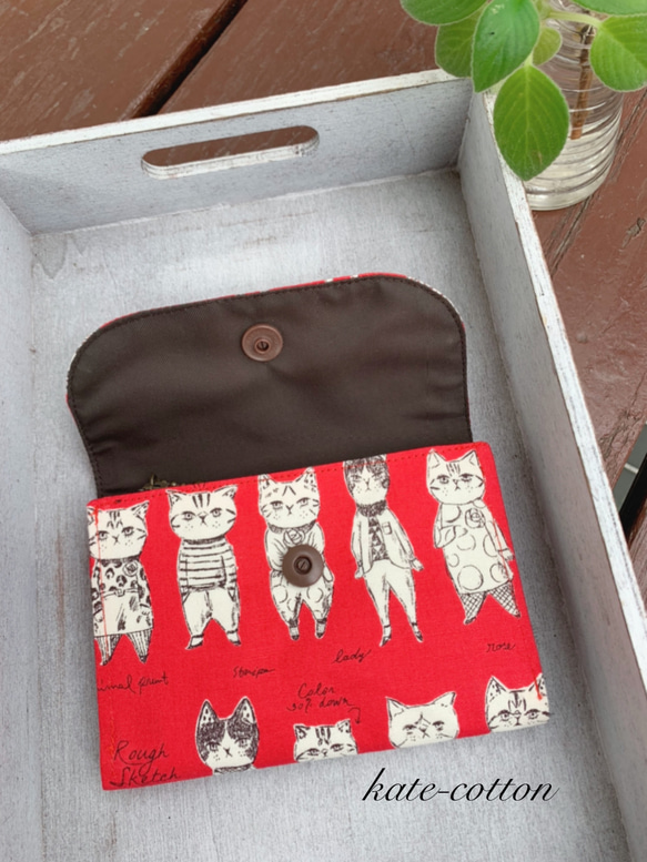 ■受注製作❣️軽いミニ財布⭐︎おしゃれなネコ柄・ねこ・猫 3枚目の画像