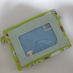 パスケース付き超コンパクト財布　文鳥さんと和菓子　子供用財布にも 5枚目の画像