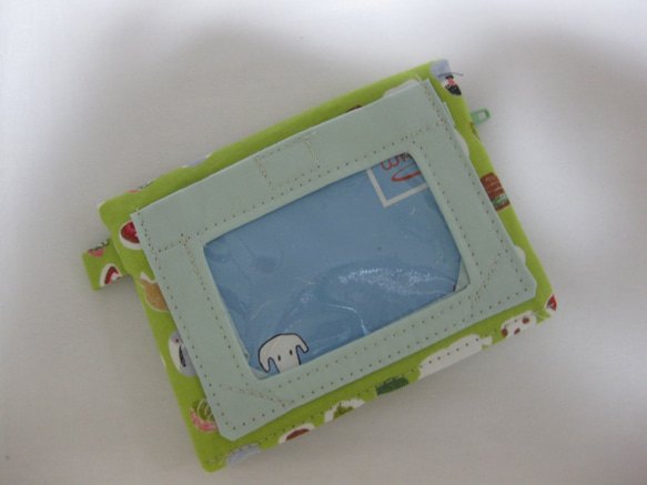パスケース付き超コンパクト財布　文鳥さんと和菓子　子供用財布にも 5枚目の画像
