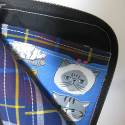 黒猫さん　L字ファスナー財布　ミニ財布 2枚目の画像