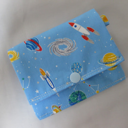 お手軽ミニ財布　子供用財布　お札と小銭は別収納　宇宙・ロケット 1枚目の画像