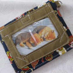 パスケース付きお手軽ミニ財布　招き猫・縁起物がいっぱい 2枚目の画像