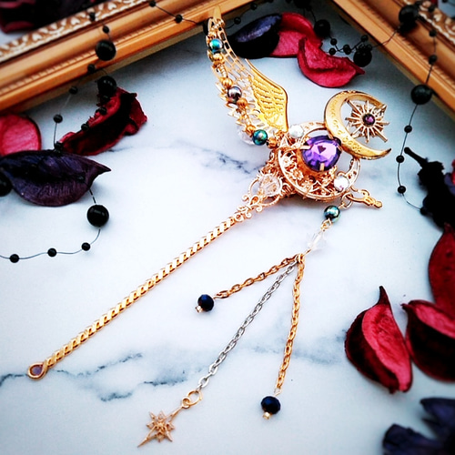 魔法の杖 かんざし パープル 上級魔法 ハイウィザード専用 闇属性