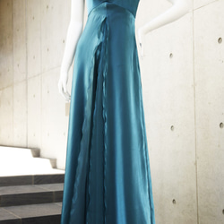 【姫かわいい】実は一番見られている演奏中の横姿が最高に美しいドレス(グリーンブルー) 1-0202-5 2枚目の画像
