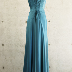 【姫かわいい】実は一番見られている演奏中の横姿が最高に美しいドレス(グリーンブルー) 1-0202-5 6枚目の画像