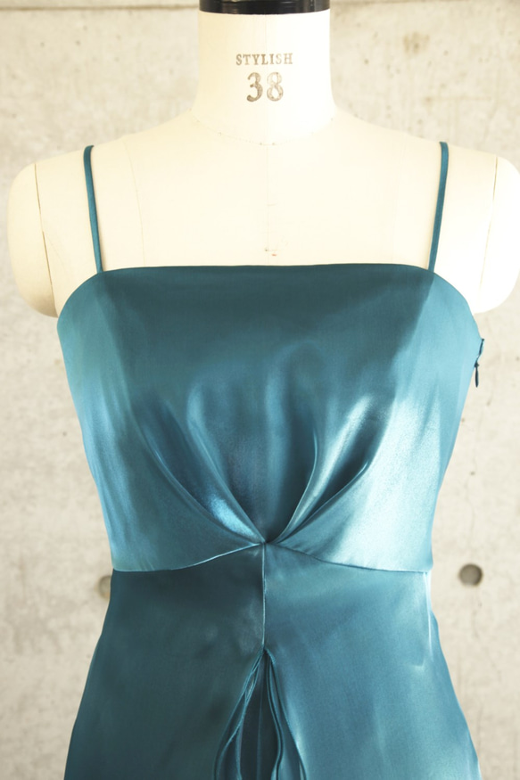 【姫かわいい】実は一番見られている演奏中の横姿が最高に美しいドレス(グリーンブルー) 1-0202-5 9枚目の画像
