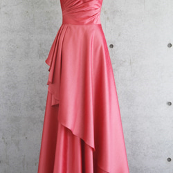 演奏会・発表会に / ドレス初心者でも着やすい肌見え感と体型カバーの褒められドレス(ピンク) 1-0197-3 6枚目の画像