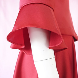演奏会・発表会に / 高品質 とろみが美しいモードサテンの赤いブラウス＆ロングスカート(お得なセット) 1-0321 5枚目の画像