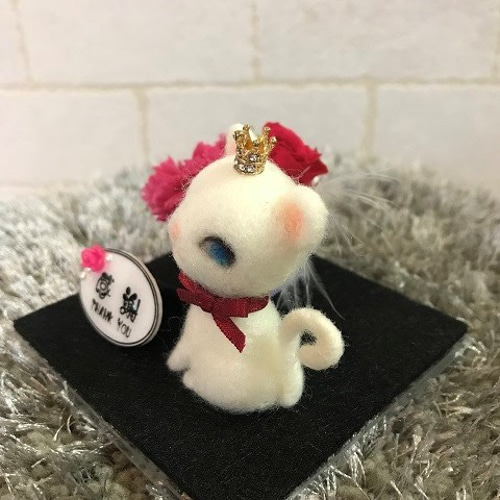 母の日 猫とお花のセット 感謝 プレゼント 羊毛フェルト 羊毛フェルト