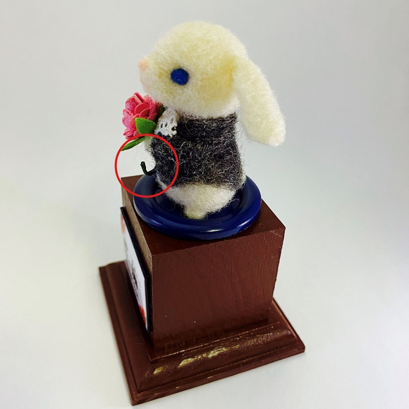 ウサギ　小さなトロフィー感謝　ミニメッセージ付　プレゼントセット　羊毛フェルト 6枚目の画像