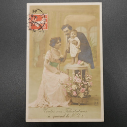 フランスアンティ－クポストカード（家族） 2枚目の画像
