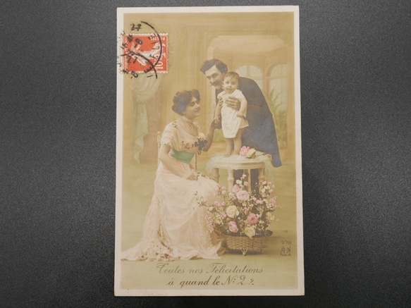 フランスアンティ－クポストカード（家族） 2枚目の画像
