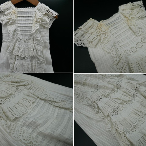 イギリスアンティーク ベビードレス レース 布花 フランスアンティーク イギリスアンティーク ベビードレス レース 布花 フランスアンティーク