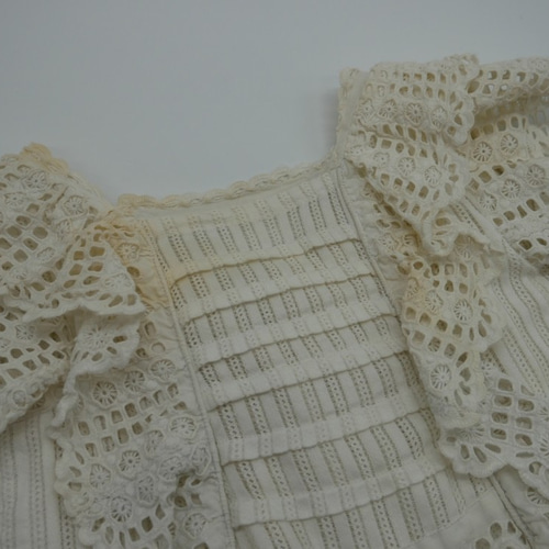 イギリスアンティーク ベビードレス レース 布花 フランスアンティーク イギリスアンティーク ベビードレス レース 布花 フランスアンティーク