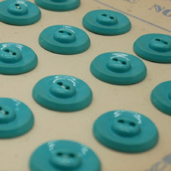 フランスアンティークプラスチックボタン（ラウンドターコイズブルーM） 2個セット 5枚目の画像