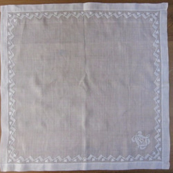 フランスアンティークイニシャル刺繍入りハンカチーフ（Ｂ） 3枚目の画像