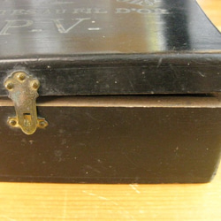 フランスアンティ－ク木製ブラックボックス 4枚目の画像