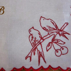 フランスアンティーク刺繍入りハンドメイドテーブルナプキン(M)B 3枚目の画像