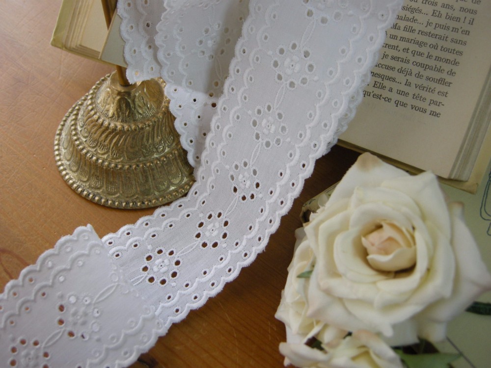 フランスアンティークカットワーク刺繍レース レース cherir