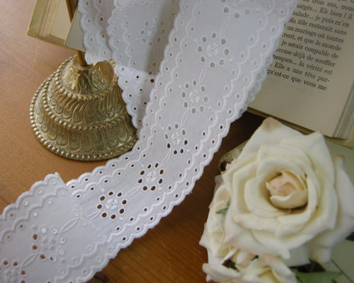 フランスアンティークカットワーク刺繍レース レース cherir