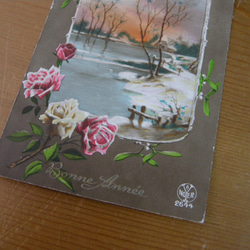 フランスアンティ－クポストカード（バラとヤドリギ） 3枚目の画像