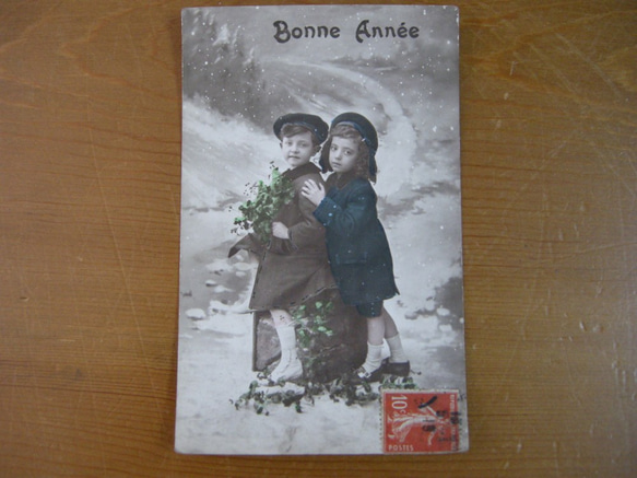 フランスアンティ－クポストカード（Bonne Annee チャイルド） 3枚目の画像