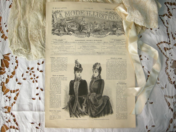 1883年銅版画◇フランス ファッション誌 ラ・モード