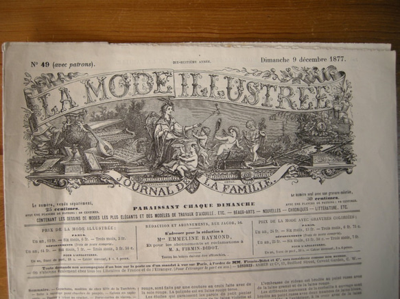 フランスアンティーク新聞LA MODE ILLUSTREE ラ・モード・イリュストレ (1877年12月9日） 3枚目の画像