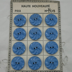 フランスアンティークフランスKERA社ベークライトボタン（ブルーL）   2個セット 5枚目の画像