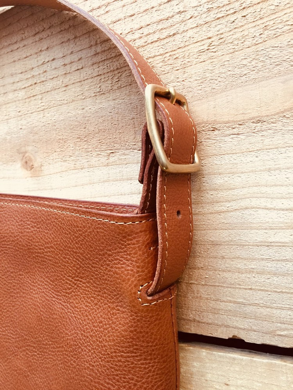 ☆オーダー制作 サコッシュショルダーバッグ M ミネルバボックス 斜めがけ エイジング レザー 