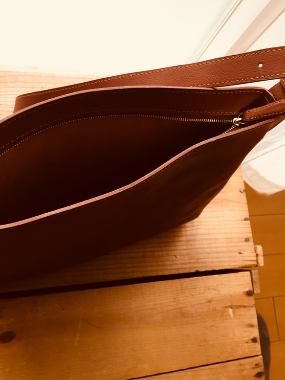 ☆オーダー制作 サコッシュショルダーバッグ M ミネルバボックス 斜めがけ エイジング レザー 