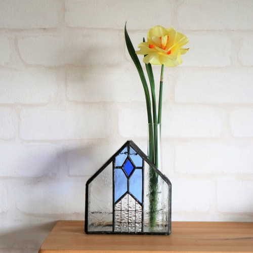 ステンドグラス　一輪挿し ステンドグラス一輪挿し-青 | ann stained glass