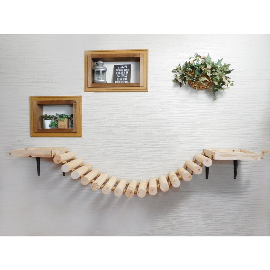 【tomazonさま専用ページ】猫用吊橋　キャットウォーク　ハンドメイド 木製 ネコ用 吊り橋 キャットウォーク Wタイプ 軽量タイプ