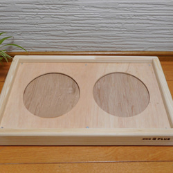 木製 ペット用テーブル 食器台 エサ台　シンプル　ダブルタイプ 2枚目の画像