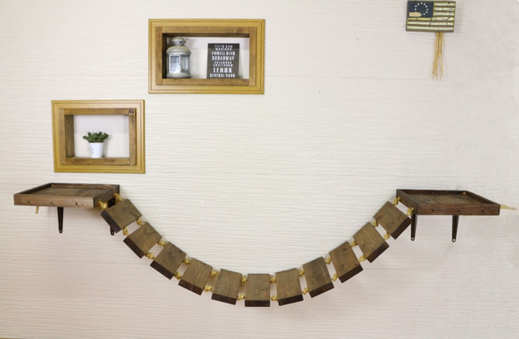 木製　ネコ用　吊り橋　キャットウォーク 1枚目の画像