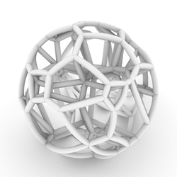 【送料無料】 VORONOI BALL ボロノイ球体イヤリング （ピアスへの変更可能） 6枚目の画像