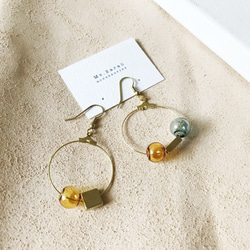 Glass Bubble_Brass Earrings_Weaver（変更可能） 1枚目の画像