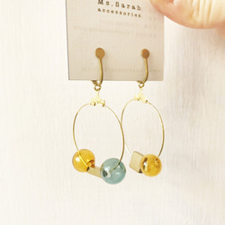 Glass Bubble_Brass Earrings_Weaver（変更可能） 2枚目の画像