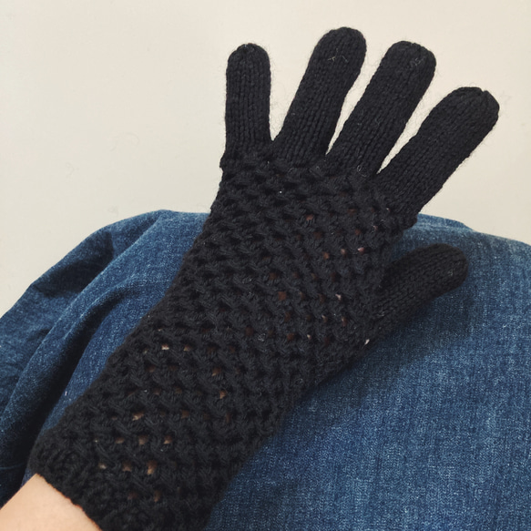 netting gloves（黒） 2枚目の画像