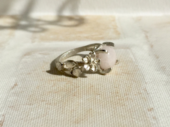 桜＊モルガナイトの指輪　春 桜ピンク sv925 2枚目の画像
