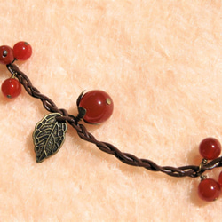 天然石 赤メノウのネックレス 長さ43～60㎝ 4枚目の画像