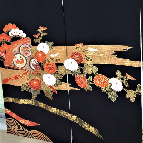 のれん :着物リメイク:アンティーク風ののれん お部屋の のれん :着物リメイク:アンティーク風ののれん お部屋の