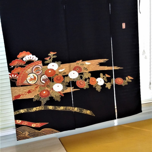 のれん :着物リメイク:アンティーク風ののれん お部屋の のれん :着物リメイク:アンティーク風ののれん お部屋の