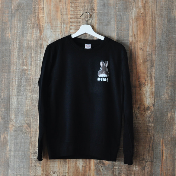 毛色/お名前オーダー]うさぎの正面顔 トレーナー スウェット