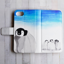 ペンギンの赤ちゃんの手帳型スマホケース/スマホカバー 2枚目の画像