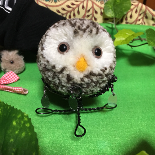 フクロウの動物ぽんぽん その他インテリア雑貨 かなちひ工房 通販 